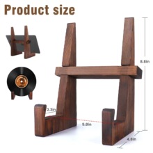 木制厨房食谱架多功能食谱书架杂志黑胶CD展示架实木阅读报刊架