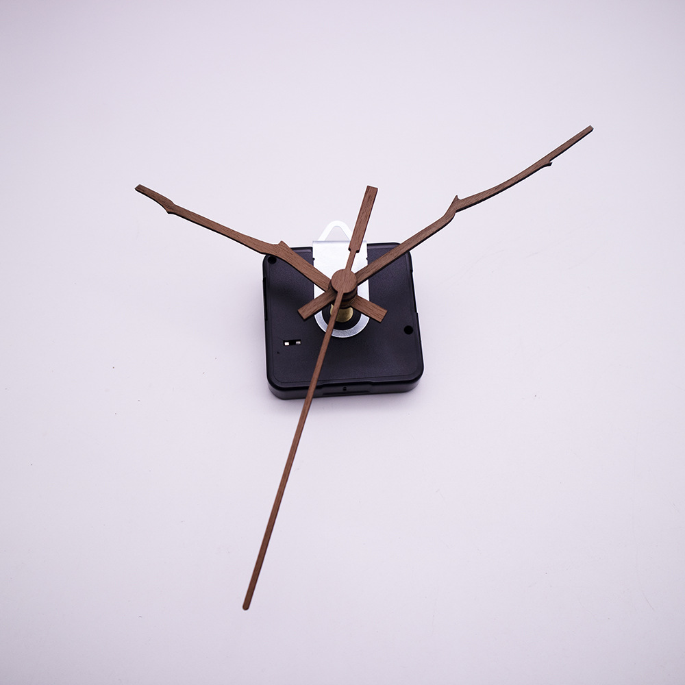 Transfronterizo en stock DIY accesorios de reloj 4 barridos 4 sets de madera de nogal negro puntero traza mudo cuarzo Reloj de pared movimiento