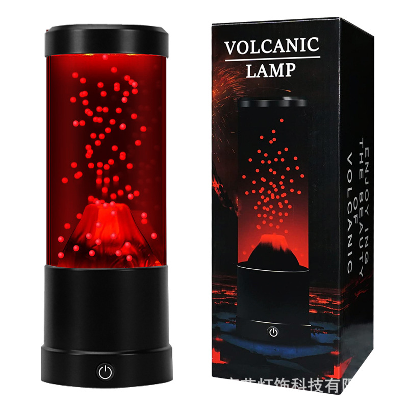 Fábrica al por mayor Amazon LED noche luz volcán creativo noche luz regalo decoración atmósfera luz USB lava lámpara