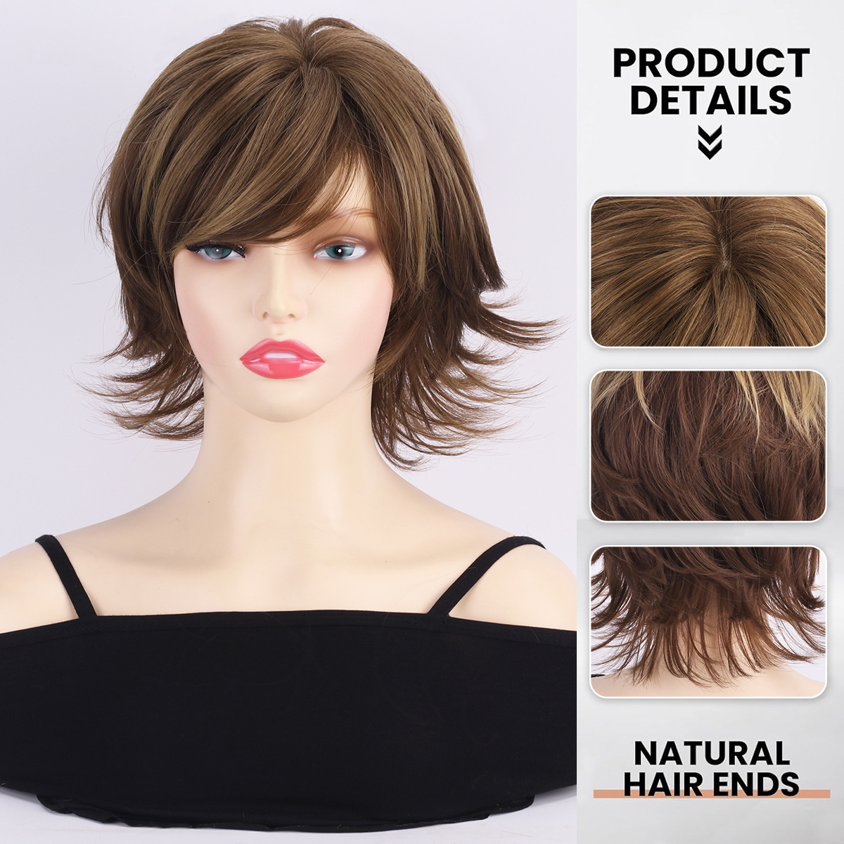 Piiriülesed Euroopa ja Ameerika moeparukad naistele kohevad esiletõstmised gradientlühikesed keemilisest kiust täispea parukad tehase hulgimüük_voghion.com