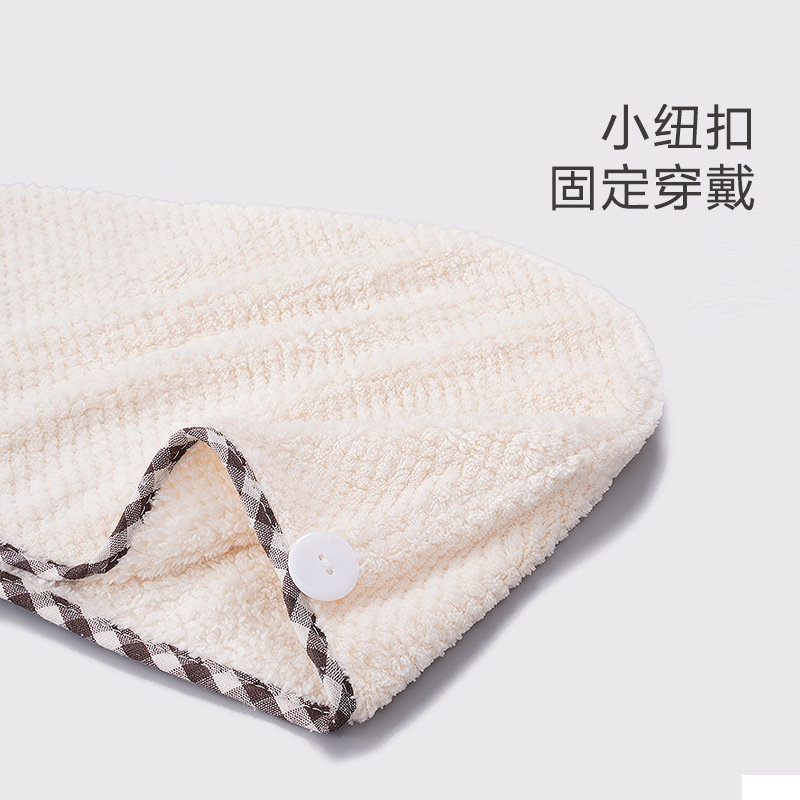 sombrero de cabello seco de coral de alta densidad mujer absorción suave toallas de lavado de cabello fibra fina sombrero de baño bordes fábrica al por mayor