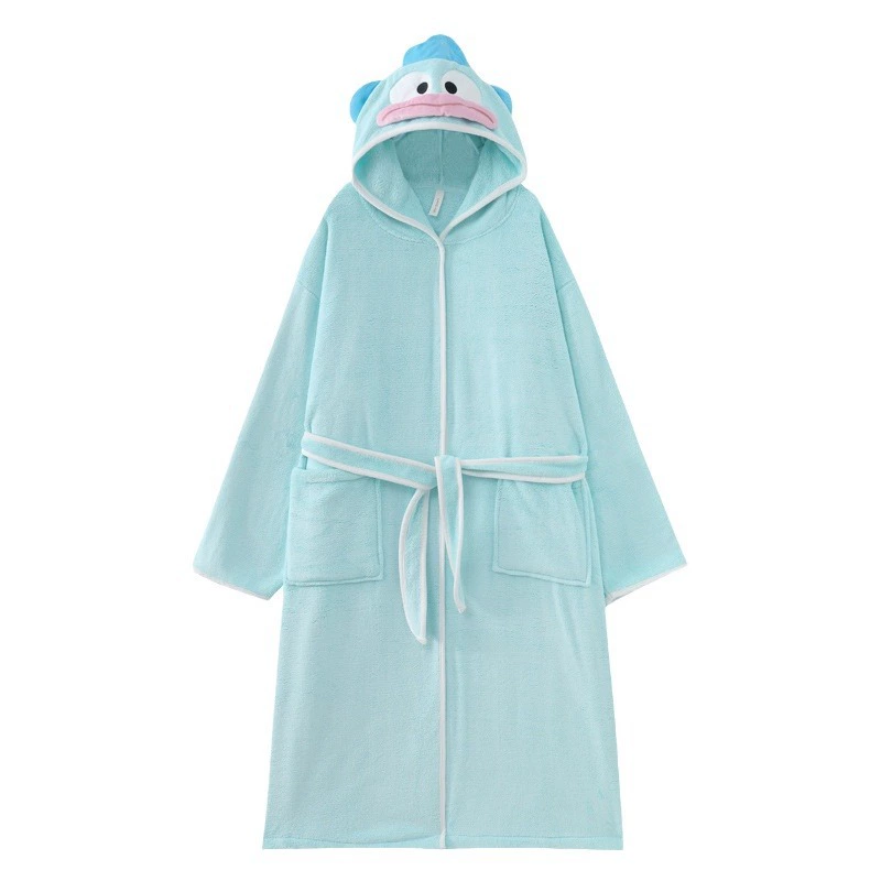 Халатовидный bathrobe Cartoon coral‑velvet с капюшоном, быстрая сушка демисезонный халат, one size (вмещает 80–170 кг)