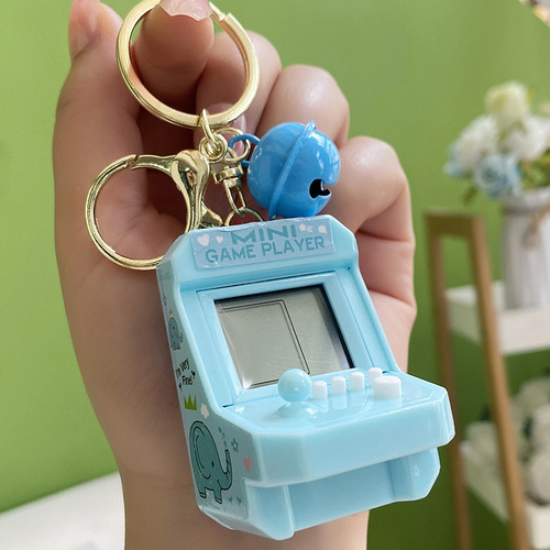 Creative new handheld mini Tetris game console keychain exquisite gift small ornaments toys wholesale