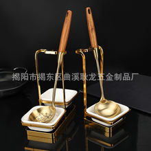 高档304不锈钢花梨木厨具木柄防滑防烫汤勺漏勺厨具套装酒店商用