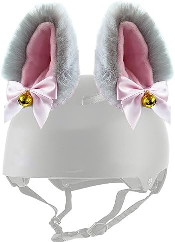 Helmet Decoration: Motuoche Auto Parts and Accessories - gray-pink-cat-ears-with-lights