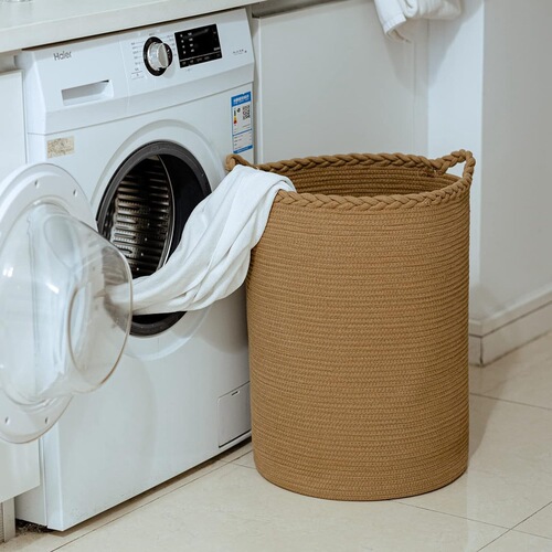 Cotton thread knitting basket Storage basket Cotton rope Handmade sundries cotton rope knitting Christmas table storage basket