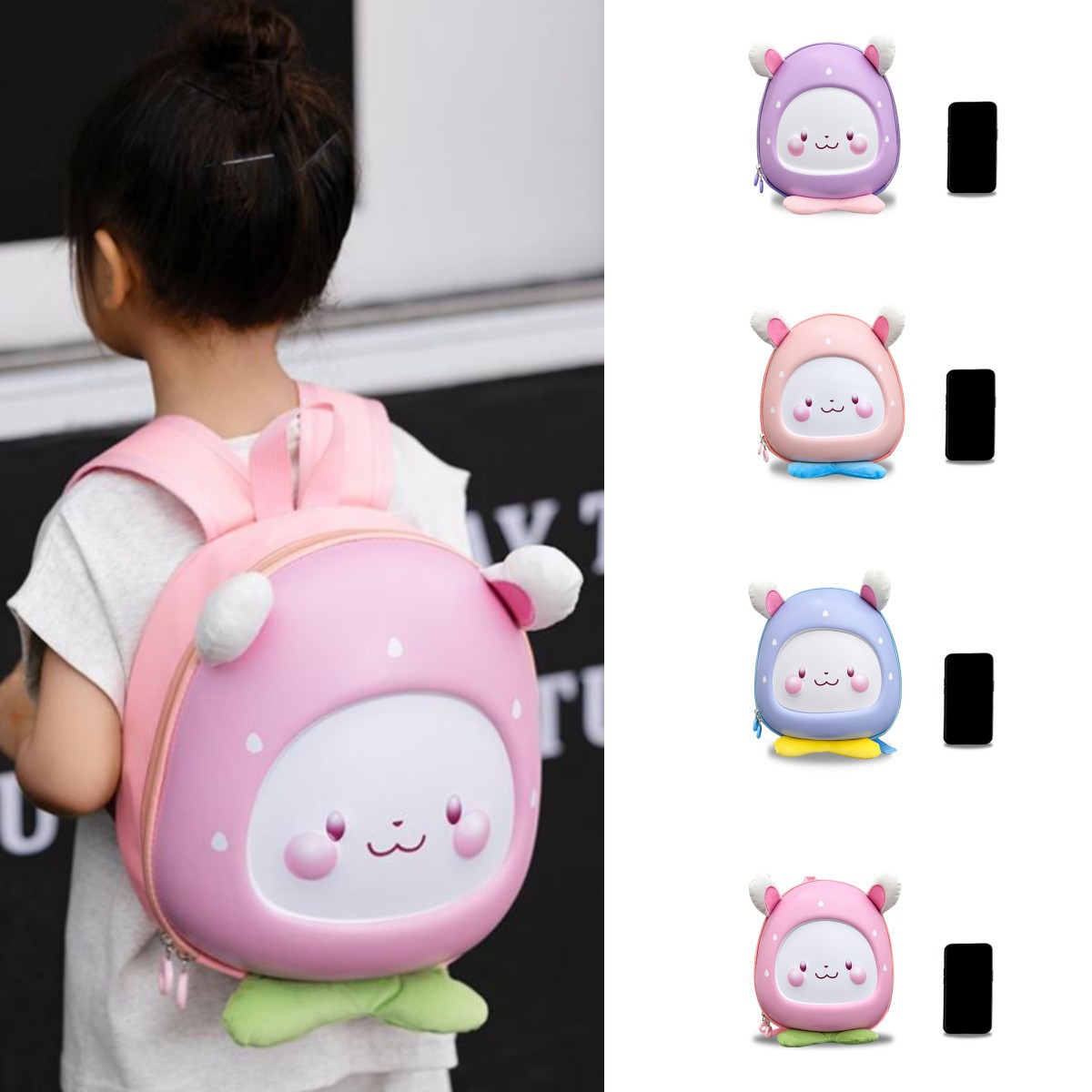 Nuevo lindo pequeño conejo mochila mochila infantil bebé dibujos animados modelado clase pequeña mochila casual para niños y niñas