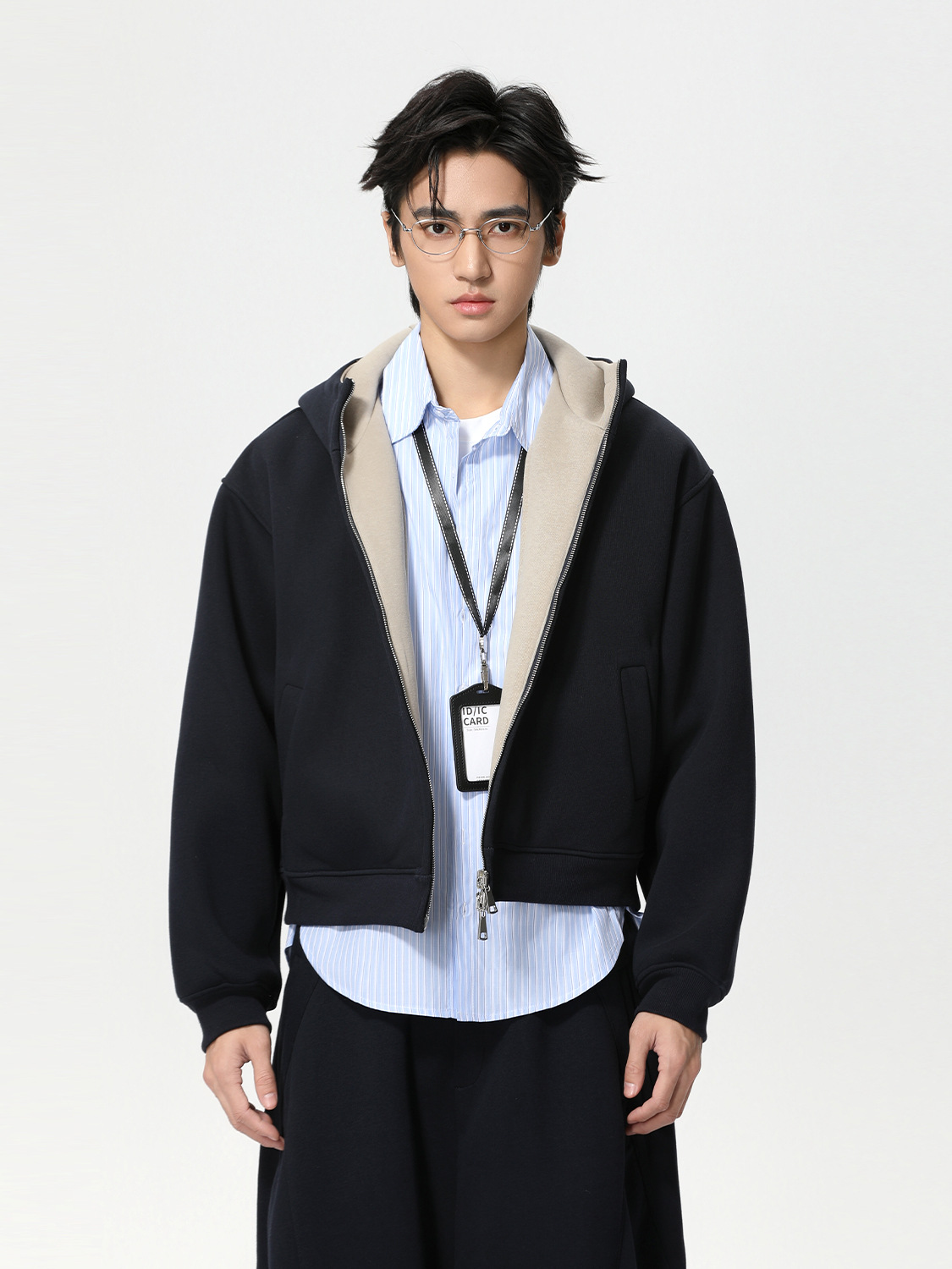 MTLCLOTHES Hombres| Coreano de color sólido pesado encapuchado corto de doble cara chaqueta deportiva de moda casual