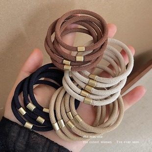 South Korea High Elastic and Durable Rubber Band Girl's Hair Rope Hair Band Advanced Sense Hair Band Hair Rope Headwear Hair Accessories Leather Cover