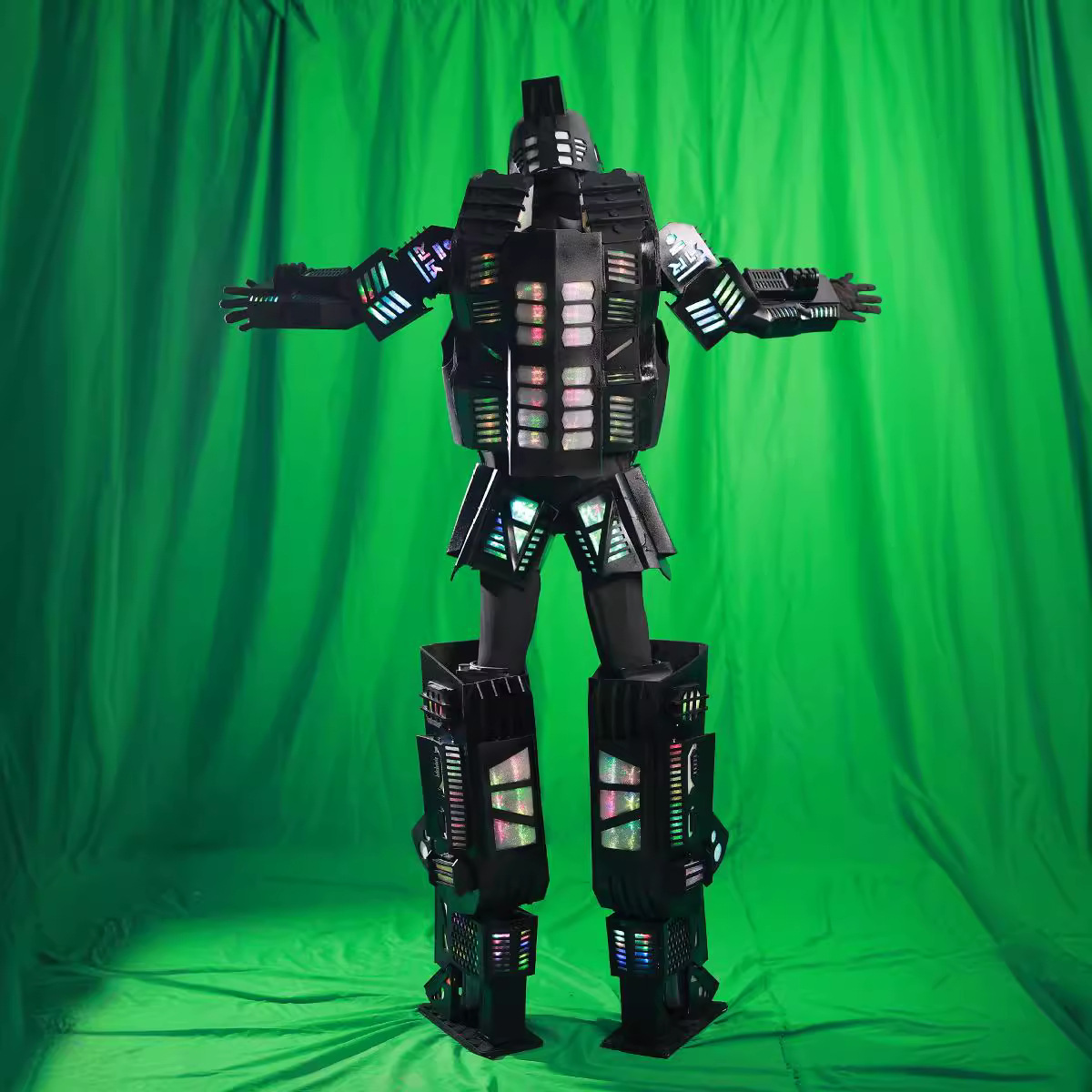 Ropa de luz eléctrica LED control remoto rendimiento de cambio de color robot luminoso mecha portátil electrodoméstico humano props mecha