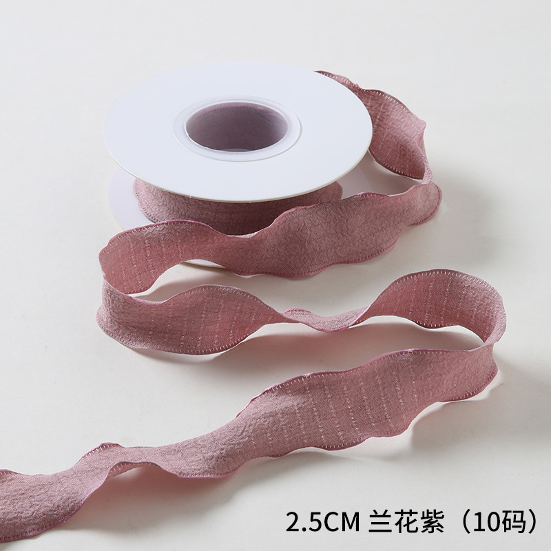 Cinta plisada al por mayor material de embalaje floral Macaron diybag embalaje de flores cinta de embalaje de flores de 4cm cinta de embalaje de flores