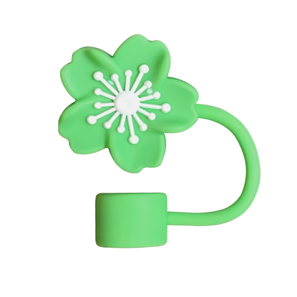 Una flor de cerezo de silicona verde