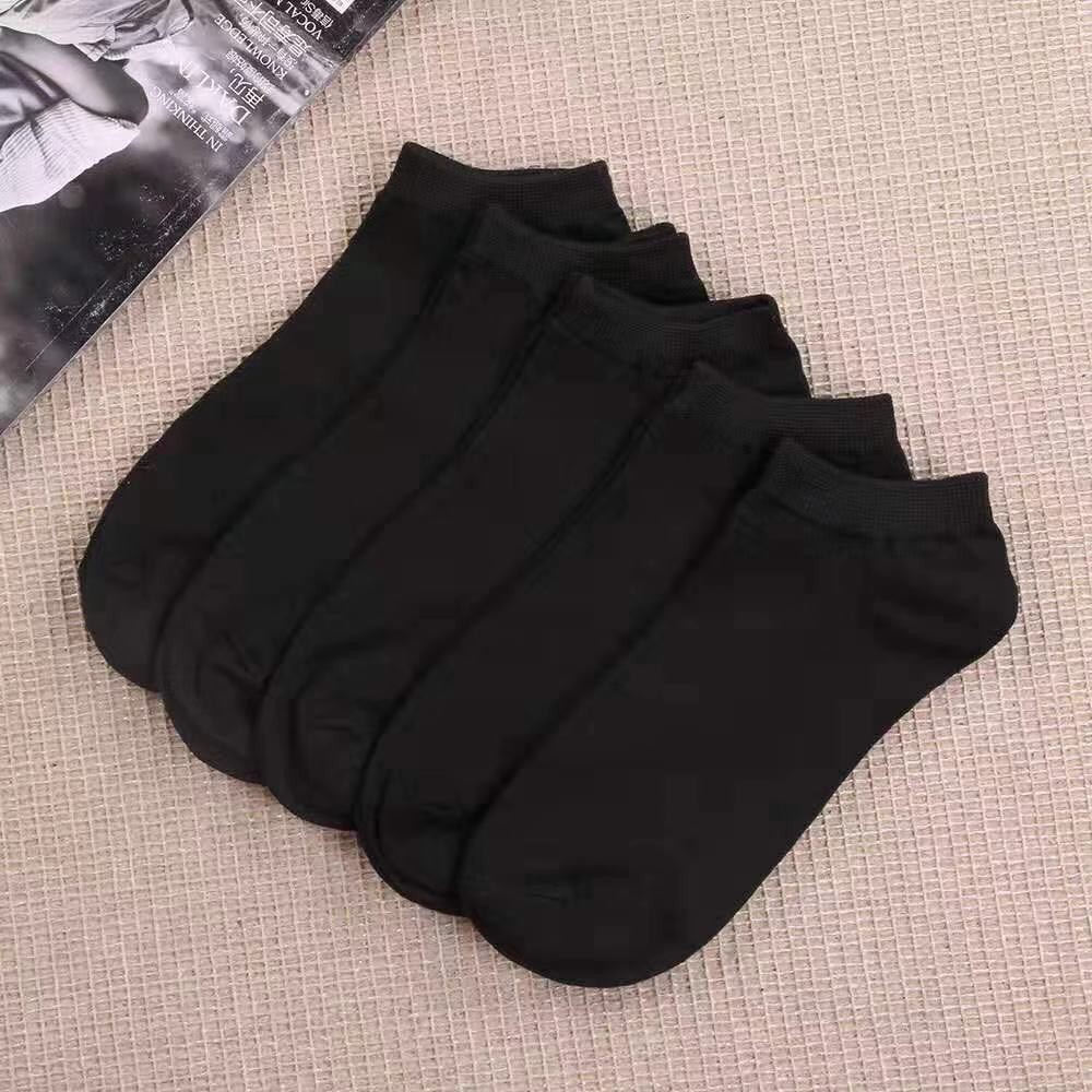 Nuevos productos transfronterizos Calcetines de verano para hombres Calcetines de barco Placa gris blanco y negro Calcetines invisibles de boca baja de corte bajo Calcetines finos de poliéster y algodón para hombres