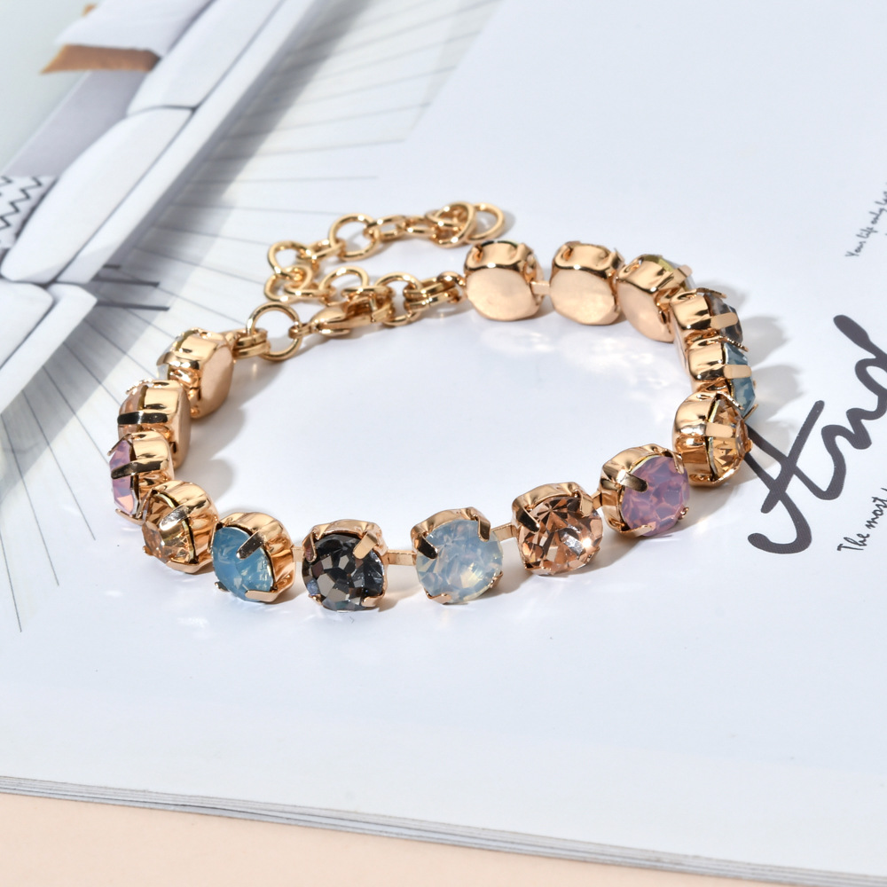 Holiday, Banquet, Honeymoon Occasion Copper Material Elegant Luxurious Lady Geometric Copper Inlay Zircon Bracelets