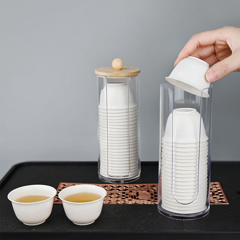 使い捨てティーカップ カンフー茶 小さなカップ カンフー茶カップ 米の香り 米殻カップ ティーカップ 厚みのある硬い使い捨てカップ|undefined