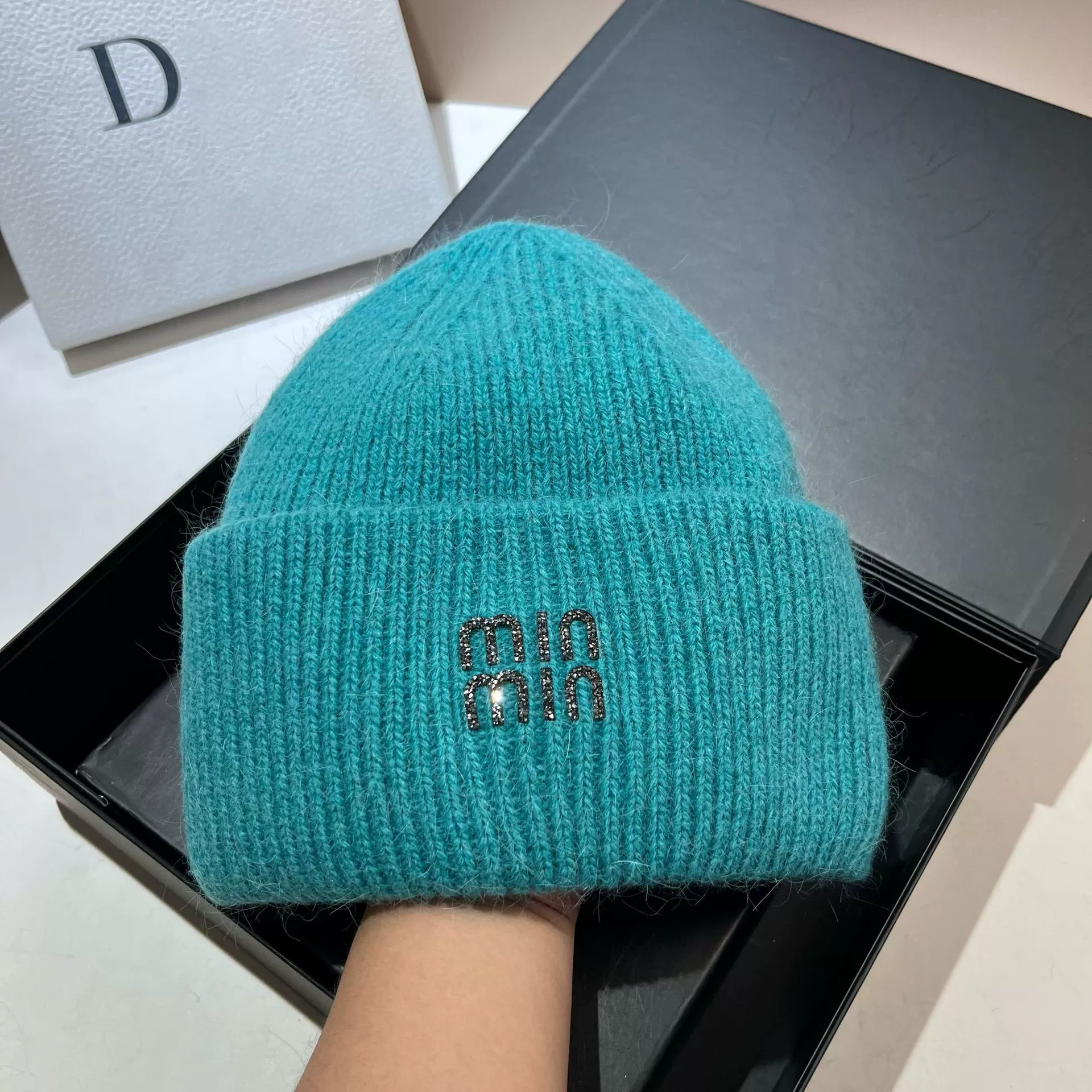 Keep warm velvet knitted hat, Korean style, increased thickness
