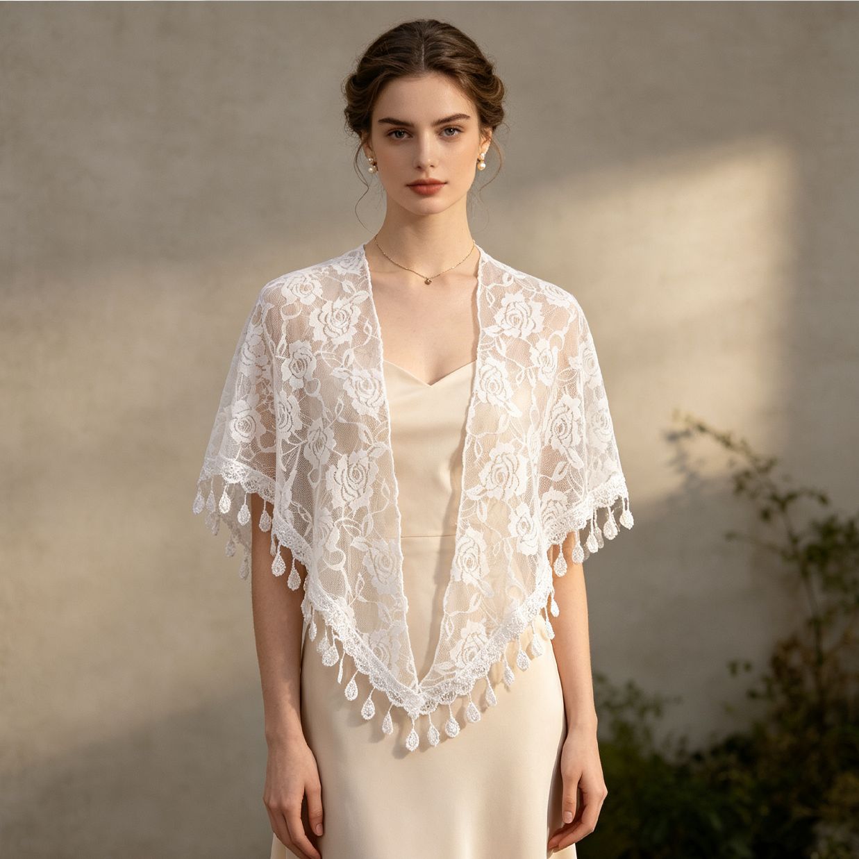 Solid Color Lace Hollow-Out Chiffon Scarf, New Popular Triangle Scarf for Women, Decorative Neck Scarf, Shawl, Qipao Shawl