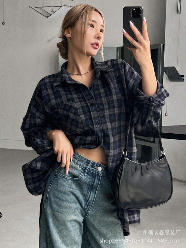 欧米のクロスボーダーの婦人服のシャツの新型はだらだらしています。|undefined