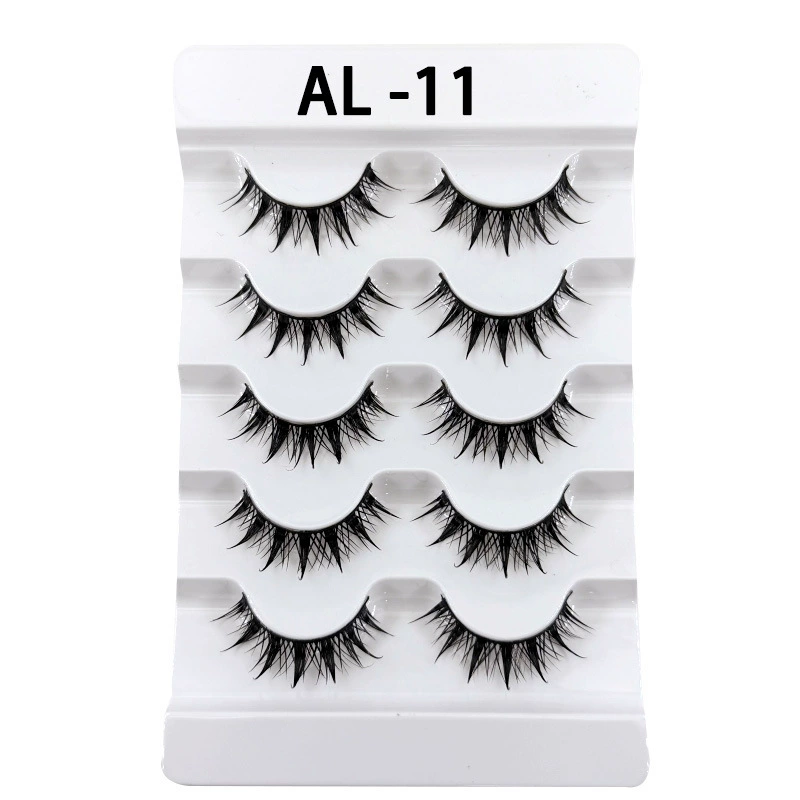 Dense Long Lengthening False Eyelashes, Dramatic Curl, 5-Pair Trays (Multiple Styles)