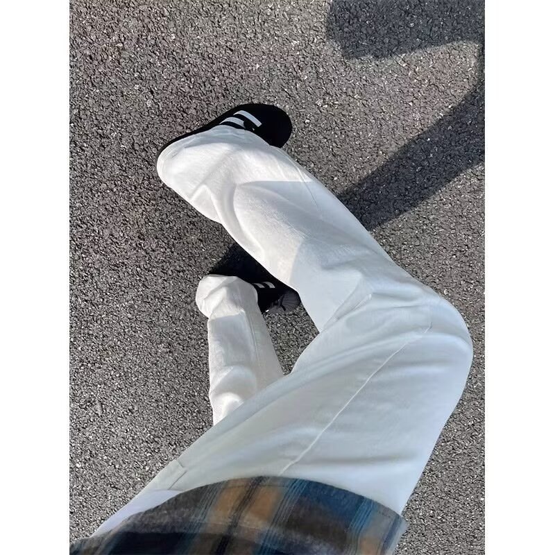 White Straight-Leg Jeans for Men, Summer Versatile Cleanfit American High Street Slimming Leg-Lengthening Flared Pants White Straight-Leg Jeans for Men, Summer Versatile Cleanfit American High Street Slimming Leg-Lengthening Flared Pants