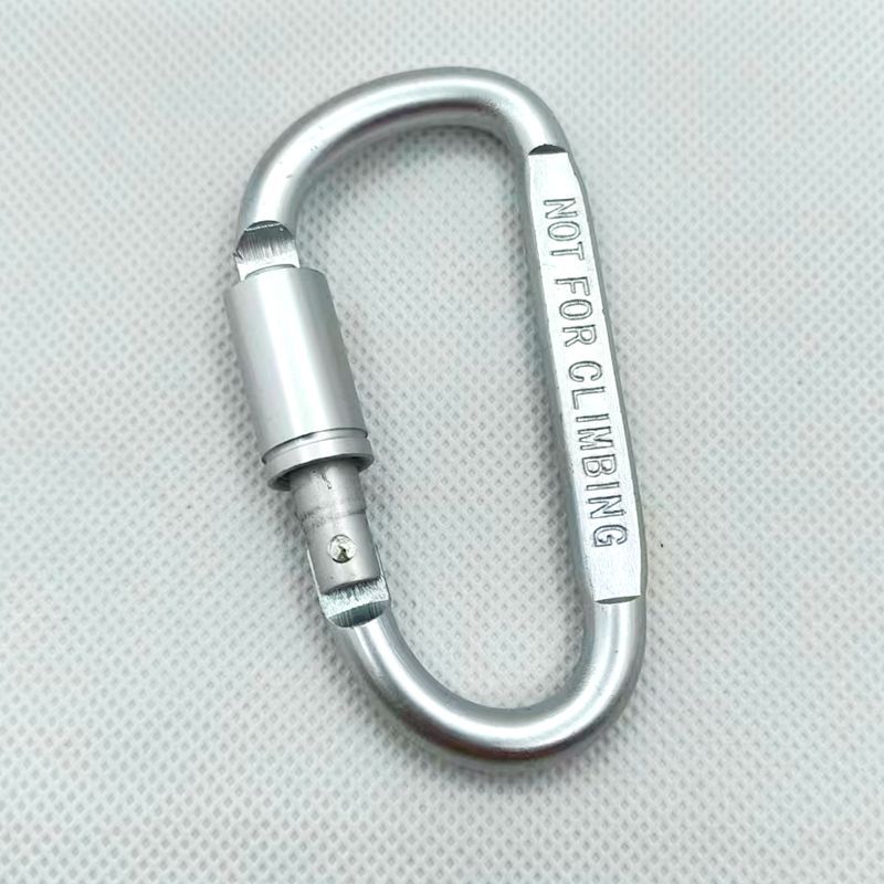 Venta directa de fábrica negrita No. 8 con gancho de bloqueo mosquetón en forma de D rápido colgante tuerca hebilla colgante hebilla de aleación de aluminio
