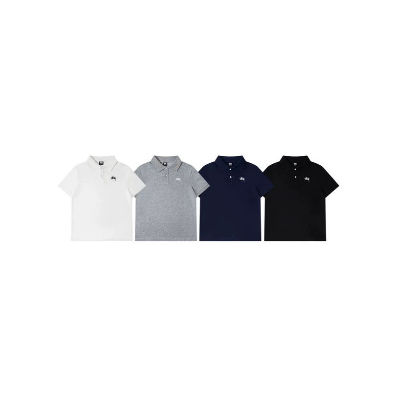 Cross-Border Exclusive Supply of Trendy Brand Stussy Classic Basic Logo Print Double Yarn Pure Cotton Round Neck Short-Sleeve T-Shirt Couple's Style Cross-Border Exclusive Supply of Trendy Brand Stussy Classic Basic Logo Print Double Yarn Pure Cotton Round Neck Short-Sleeve T-Shirt Couple's Style
