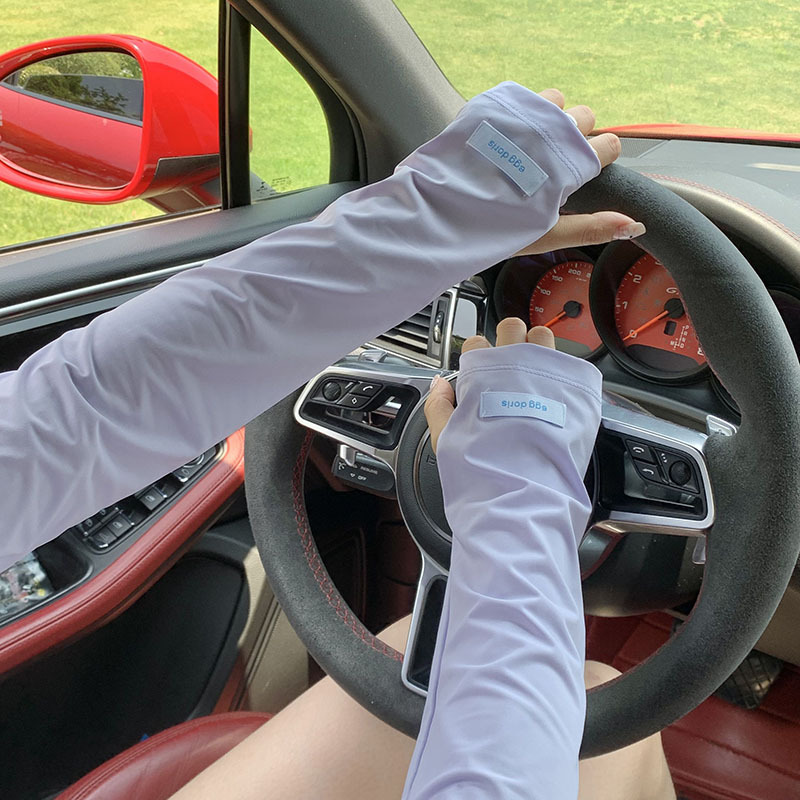 Protector solar manguito de hielo, color sólido, suelto y transpirable, conducción de verano, protección UV al aire libre, manga de protección solar de seda de hielo, hombre