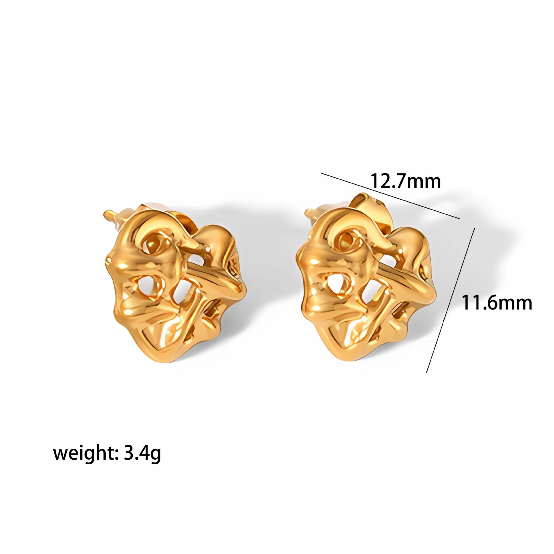 1 Pair Simple Style Heart Shape Plating Stainless Steel Drop Earrings Ear Studs display picture 4