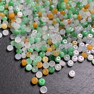 Ice type three-color 4.5mm abacus beads loose DIY jade jewelry A goods Myanmar jade jade abacus beads loose beads