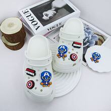 适配洞洞鞋鞋花新款无敌钢铁侠卡通趣味饰品鞋配饰鞋装饰配件DIY