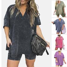 R 23945 Denim-look Shorts Set ��ţ�ж����ѝ�����uͨ�羳