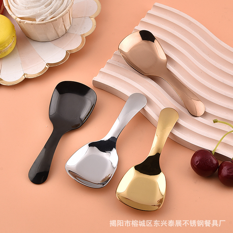 304 스테인레스 스틸 티스푼 차 삽 차 삽 짧은 손잡이 디저트 아이스크림 스푼 보충 식품 스푼 차 잎 숟가락 어린이 작은 숟가락