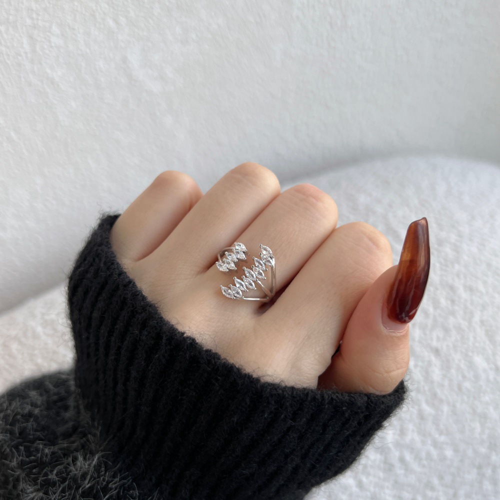 6g Weight Zircon Inlay Material Rings Classification 5, 9, Adjustable Ring Size 1 Piece Quantity Holiday, Daily Occasion 925 Sterling Silver Material Geometric Pattern Women's Gender Plating, Inlay Design Basic, Modern Style, Classic Style Style 925 Sterling Silver Zircon Geometric Rings 10