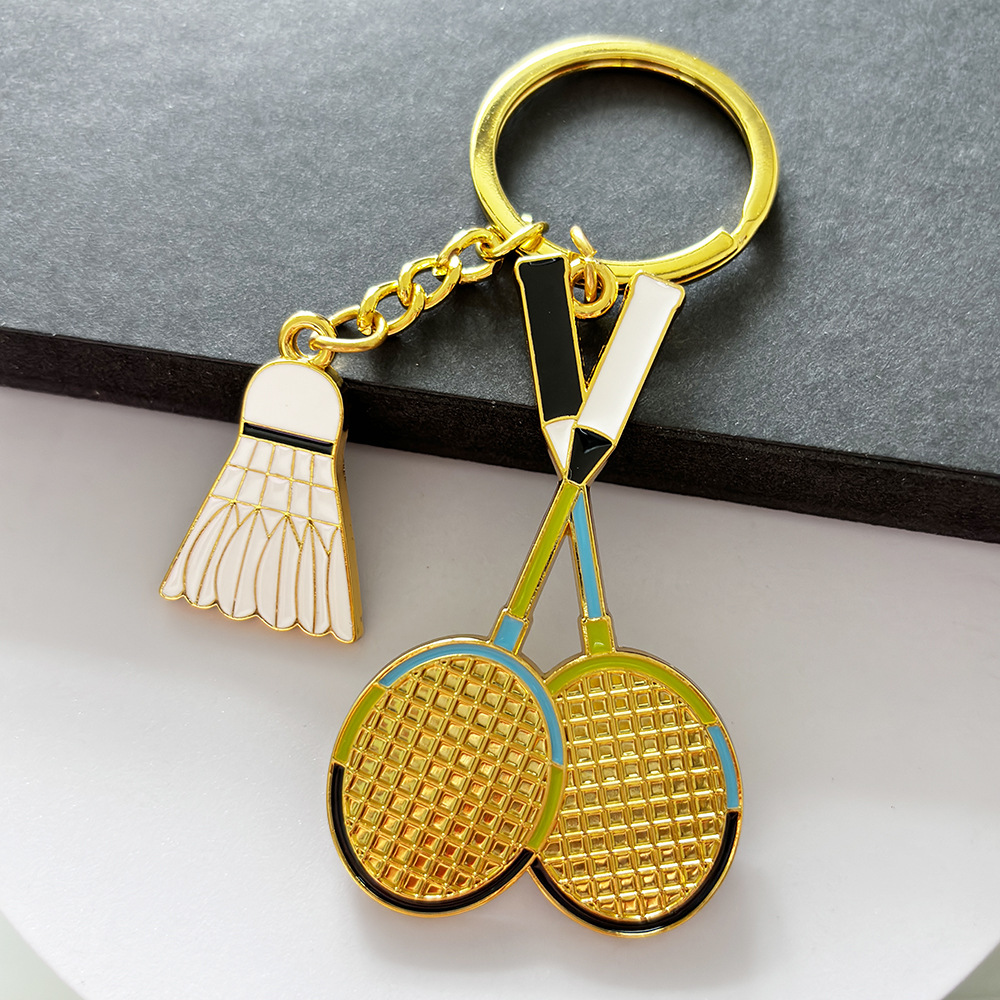 Creative New Mini Tennis Racket Keychain Alloy Table Tennis Racket Squash Keychain Sports Meeting Small Gift