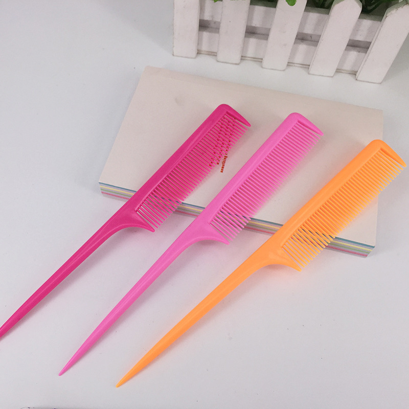彩色美发梳 尖尾梳长尾梳子挑梳子 塑料化妆梳 小赠品 小礼品