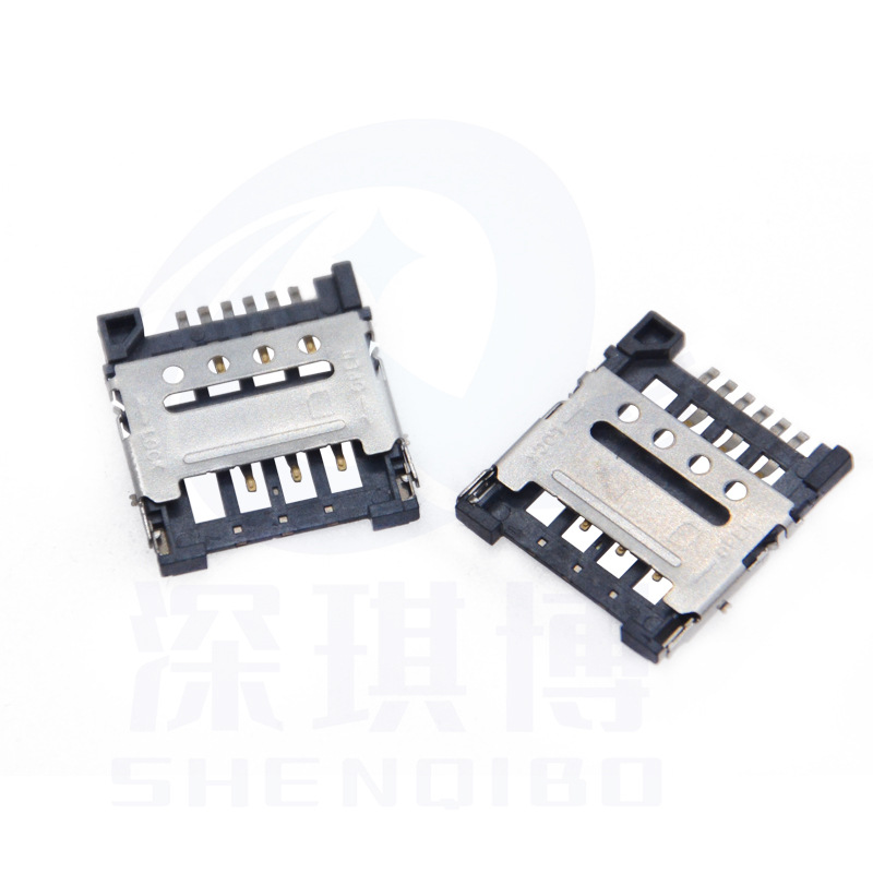SIM卡座卡槽SIM Card 6Pin 掀盖式连接器1.5H卡座卡槽-阿里巴巴