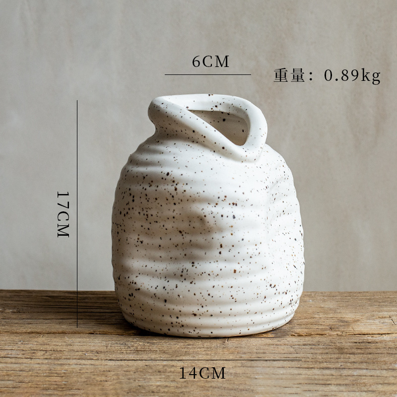 軽くて豪華でハイエンドのセラミック花瓶北欧クリエイティブドライフラワーフラワーアレンジメントリビングルームテレビキャビネット家の装飾装飾品|undefined