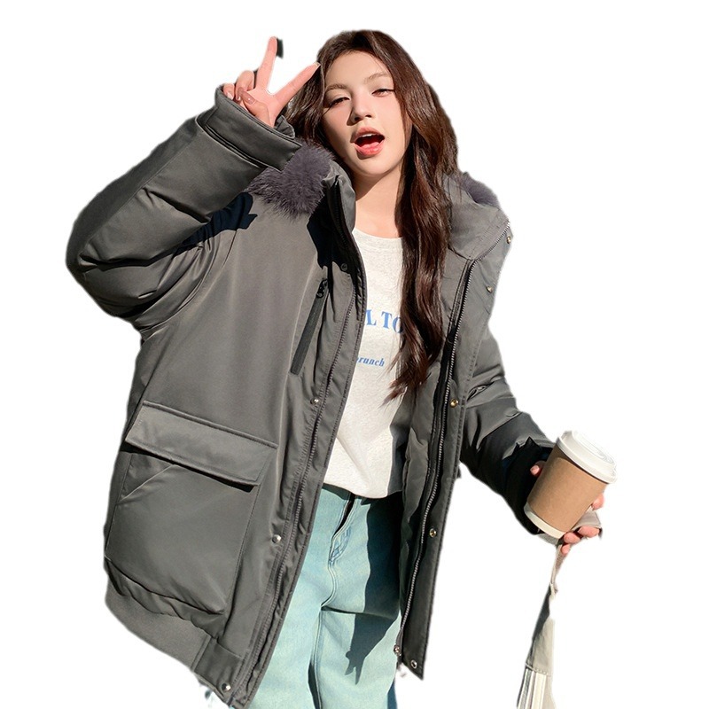 2024 invierno nuevo estilo coreano de algodón de cuello grande chaqueta de algodón de estudiantes suelta chaqueta de algodón largo chaqueta de pan image 5