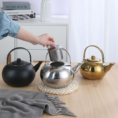 Iron pot hotel tea kettle stainless steel teapot with filter pot restaurant hotel small teapot rice wine pot kettle