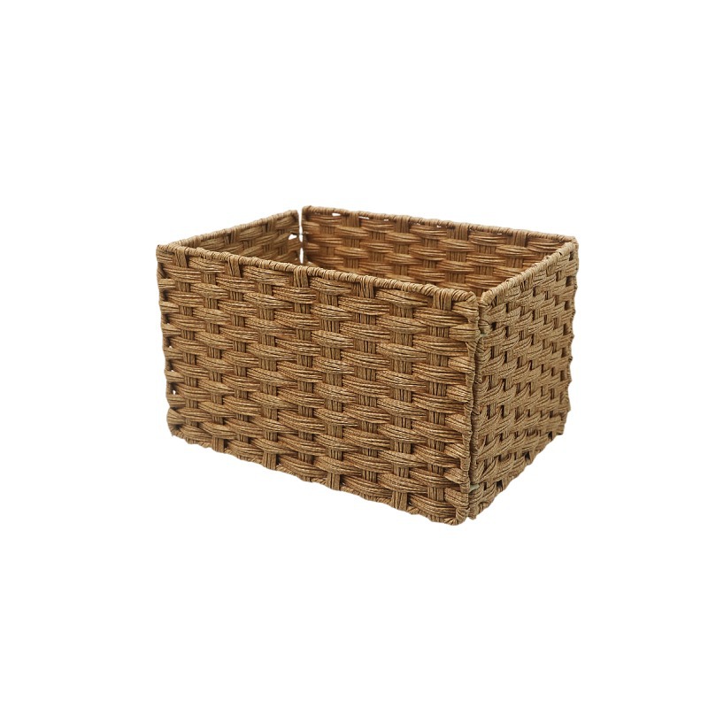 Cesta de almacenamiento de ratán creativa plegable simple ropa sucia ropa interior cesta de almacenamiento cuadrado juguete merienda cesta de almacenamiento