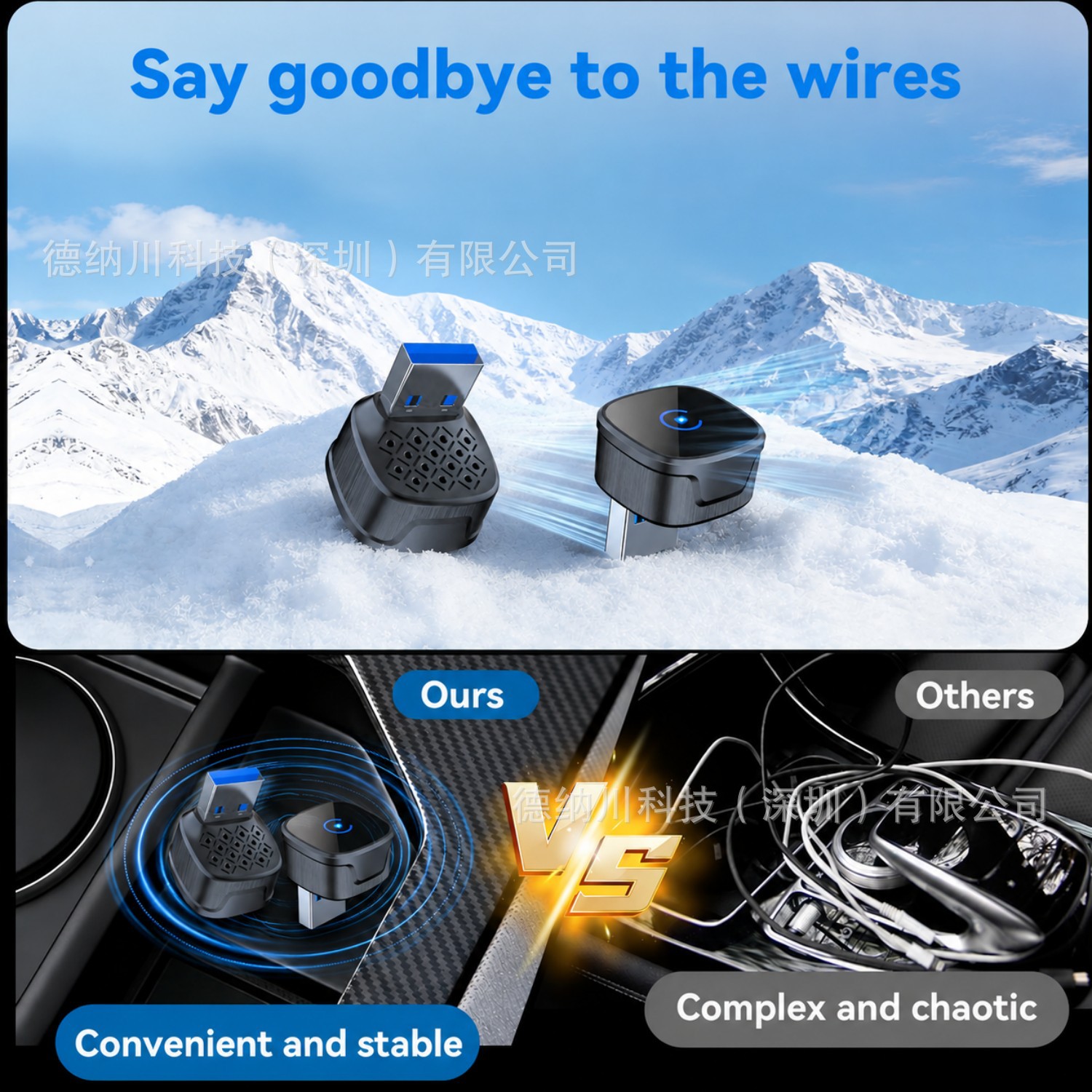 Cross-border wireless CarPlay box 2-in-1 wired to wireless Apple CarPlay Android Auto