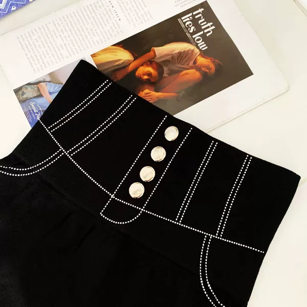 High -waisted new buckle silver pull hair