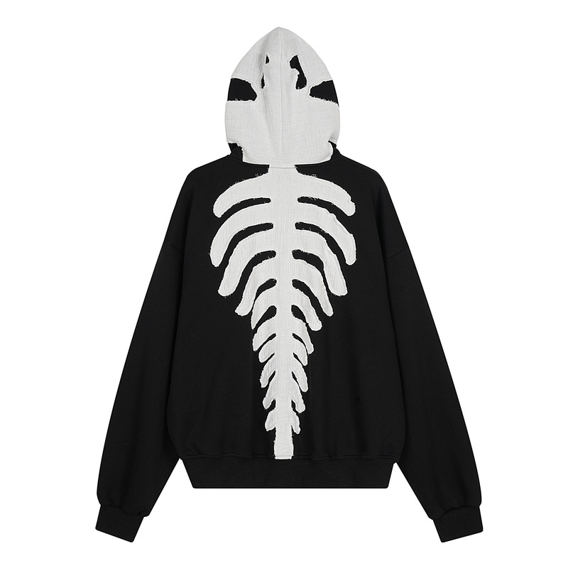 2026 Spring American Retro Dinosaur Skeleton Hooded Sweatshirt for Men and Women, Loose and Versatile Casual Top Jacket 2026 Spring American Retro Dinosaur Skeleton Hooded Sweatshirt for Men and Women, Loose and Versatile Casual Top Jacket
