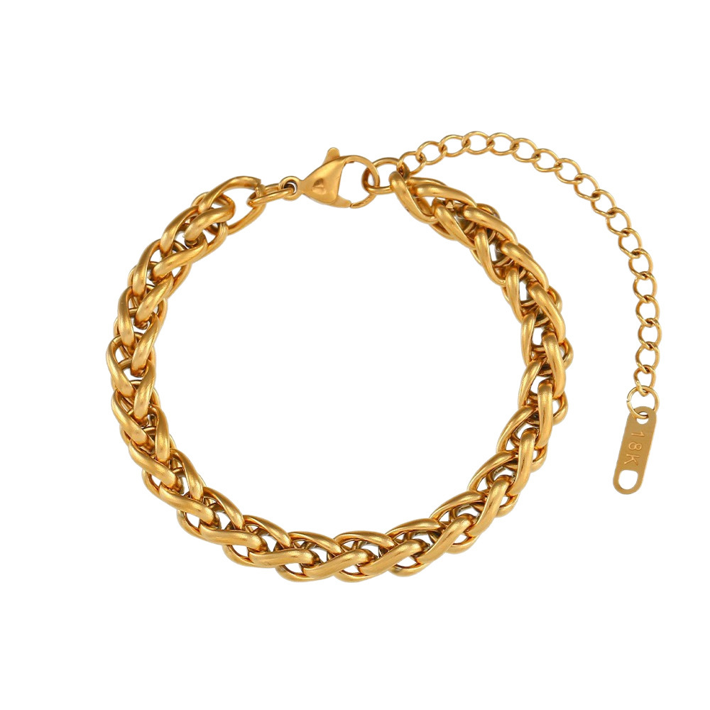 Pulsera de cadena de moda transfronteriza europea y americana INS, joyería de acero inoxidable chapada en oro auténtico._voghion.com