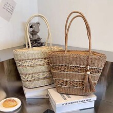 度假草编包手工编织包沙滩包大容量包包女单肩包托特包手提包女包