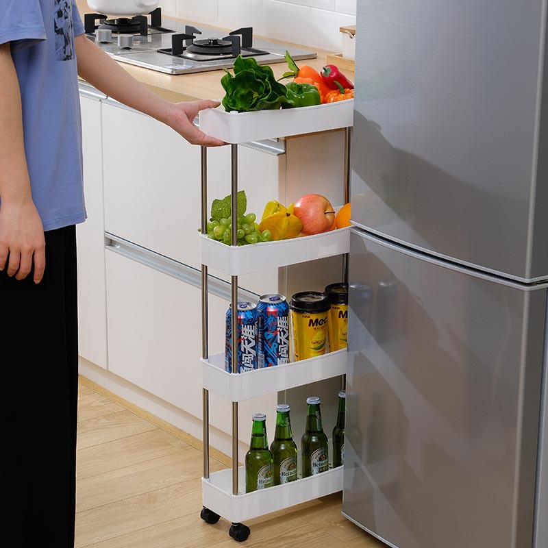 Carrito organizador multifuncional con ruedas — estante de cocina o baño para frutas, verduras y objetos domésticos