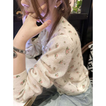 「3.20/春季上新」XUAN XIAO JIE 薄款碎花防晒针织开衫外套女