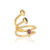 Zirconium, ring with stone, European style, 750 sample gold, micro incrustation