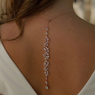 Cross-Border Hot-Selling Diamond Leaf Back Chain European and American Style Simple Fashion Versatile Prom Dress Accessories Back Chain