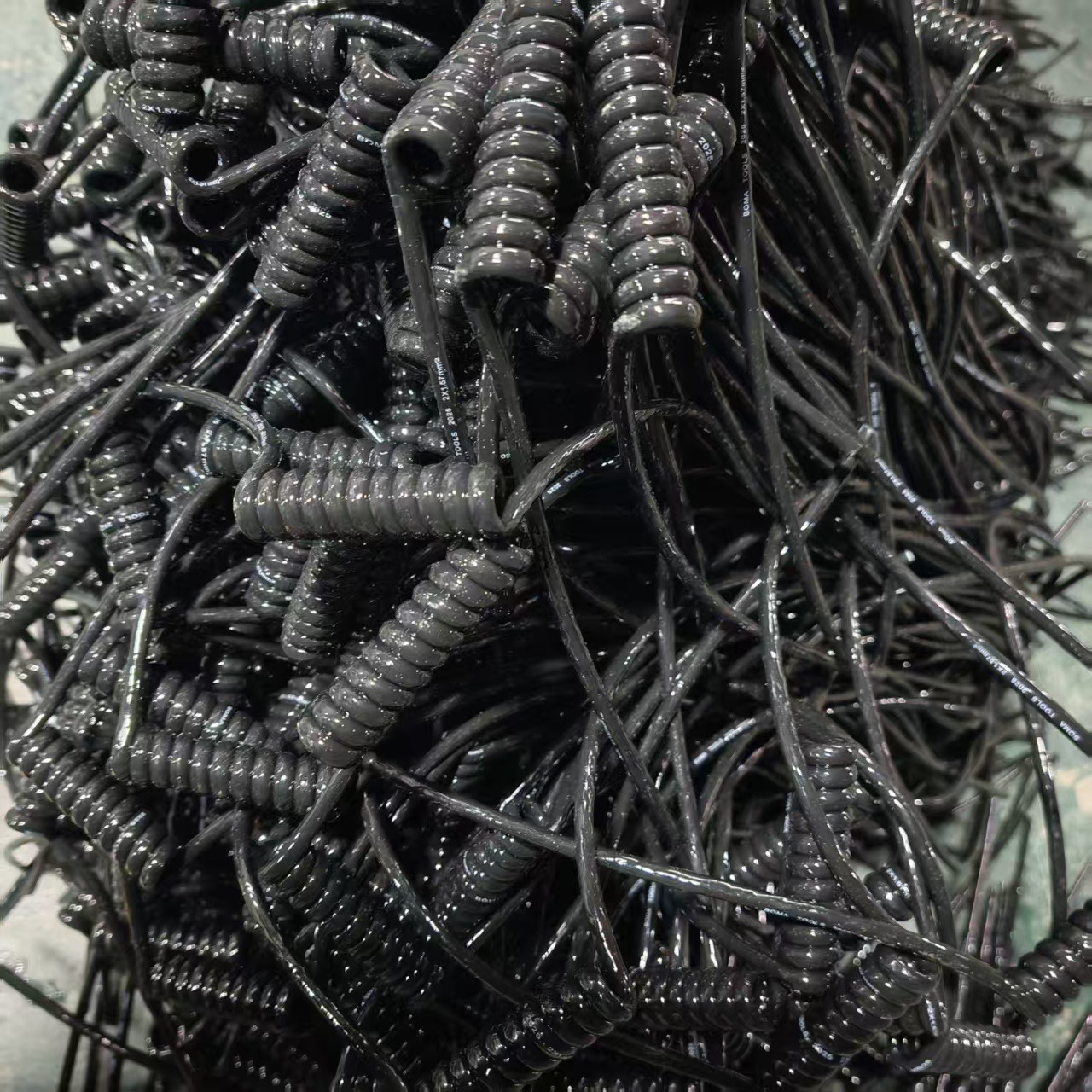 采茶机弹簧线螺旋PU弹簧线3芯1平方采茶机连接线采茶机连接伸缩线